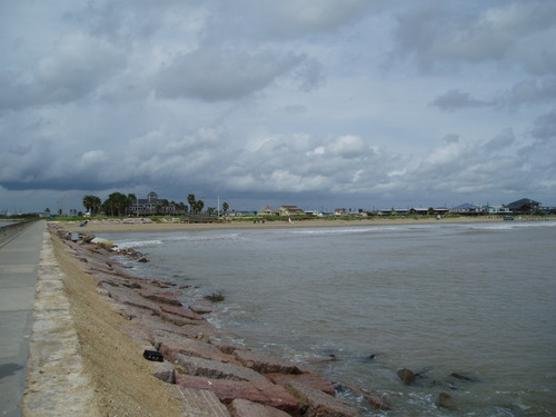 Sight from the pier to the beach